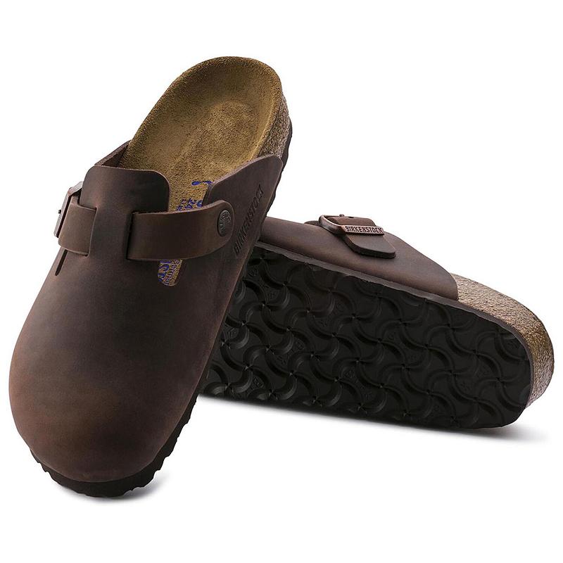 Birkenstock Soft Footbed Oiled Læder Boston Herre Kaffe | DK 200XYU